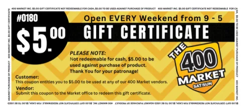 $5 Gift Certificate